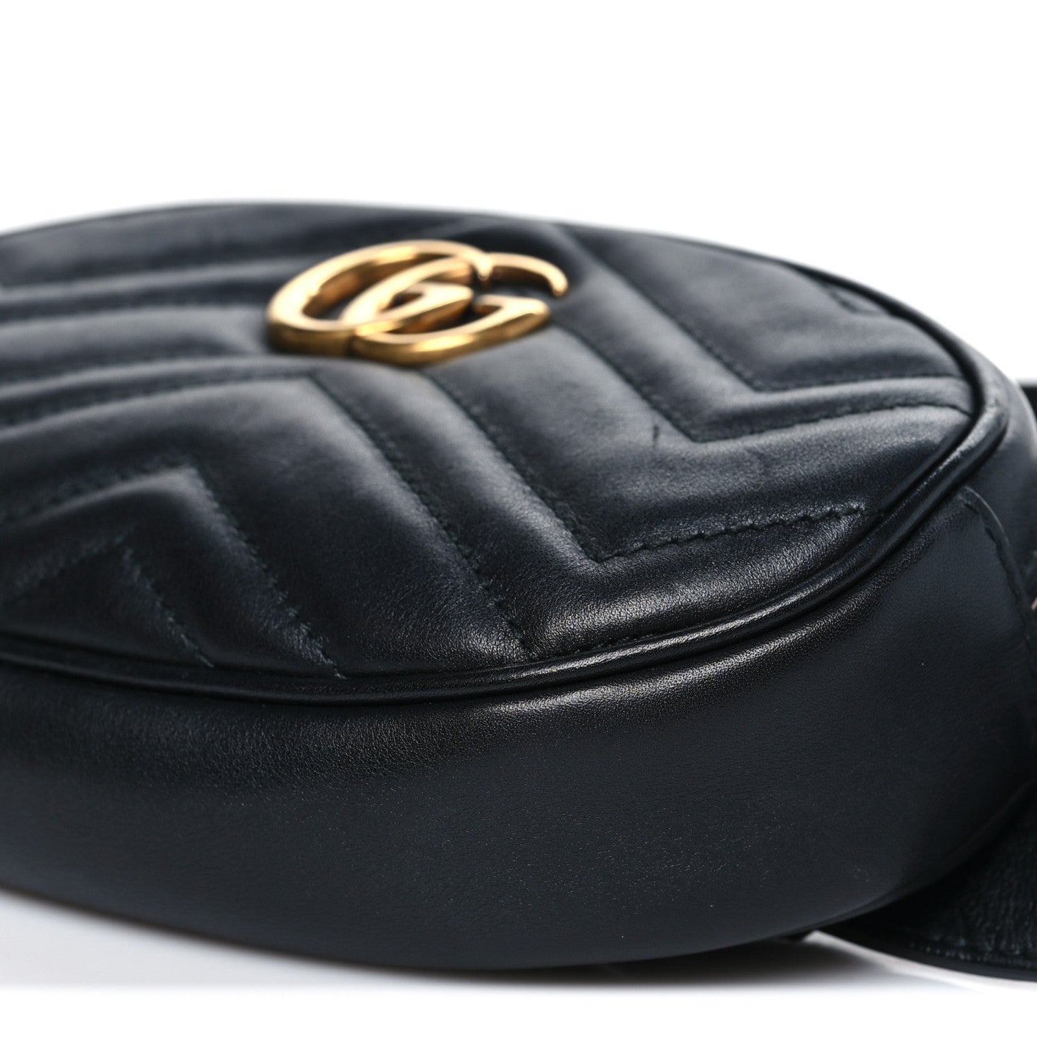 Gucci Calfskin Matelasse GG Marmont Belt Bag 95 38 Black 10 of 10