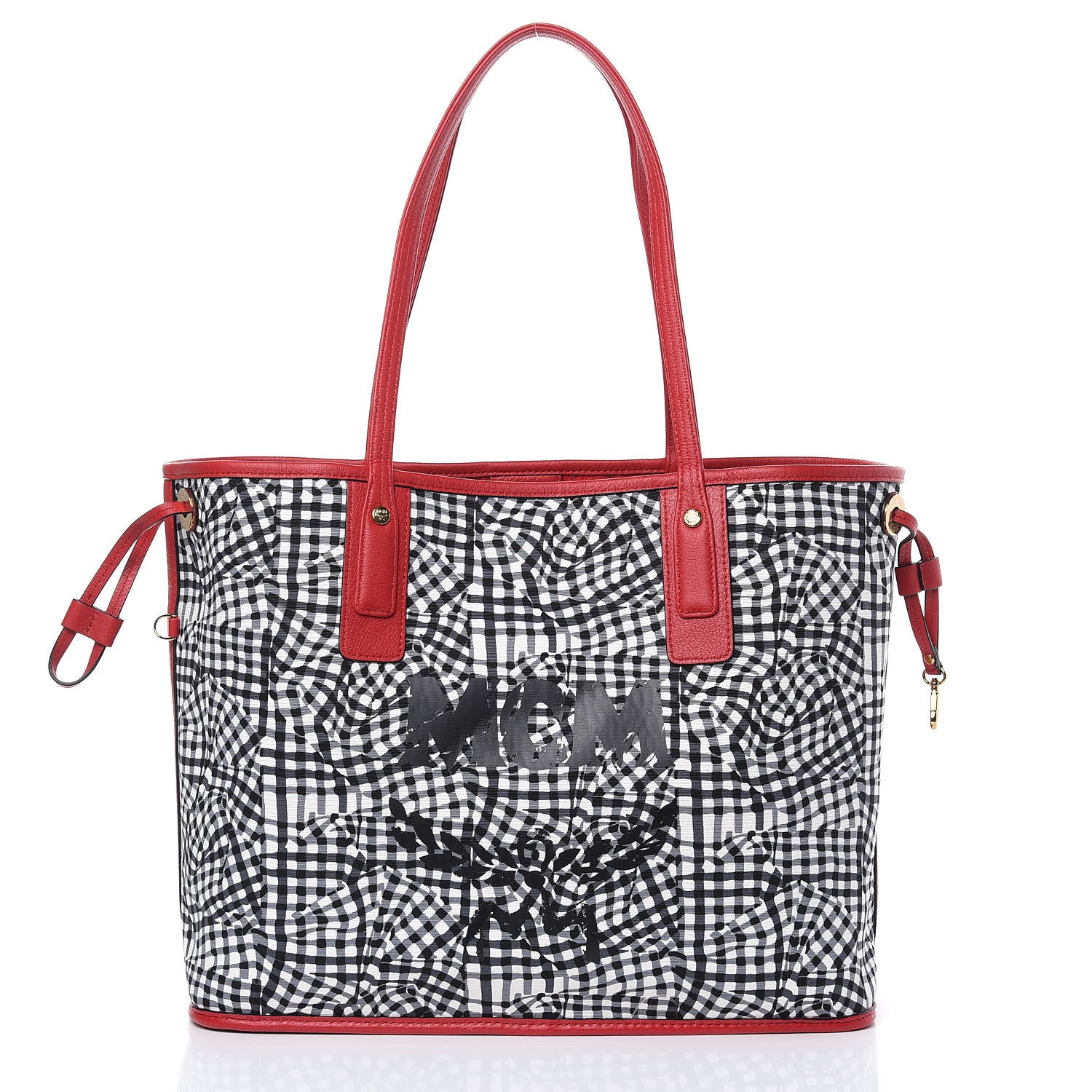 MCM Visetos Medium Liz Reversible Shopper Tote Ruby Red 3 of 12
