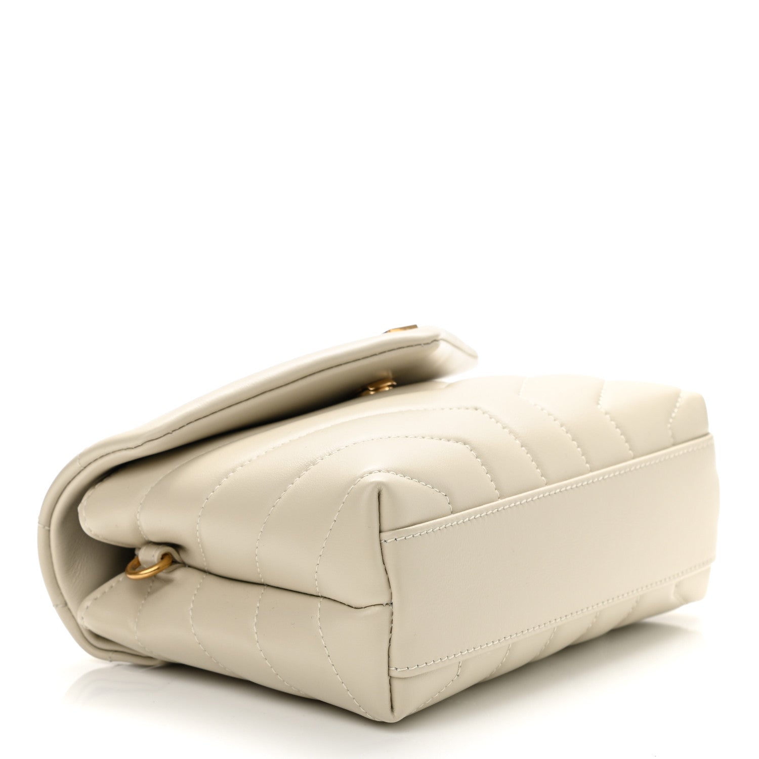 Saint Laurent Calfskin Y Quilted Monogram Toy Loulou Crossbody Bag Crema Soft 4 of 12