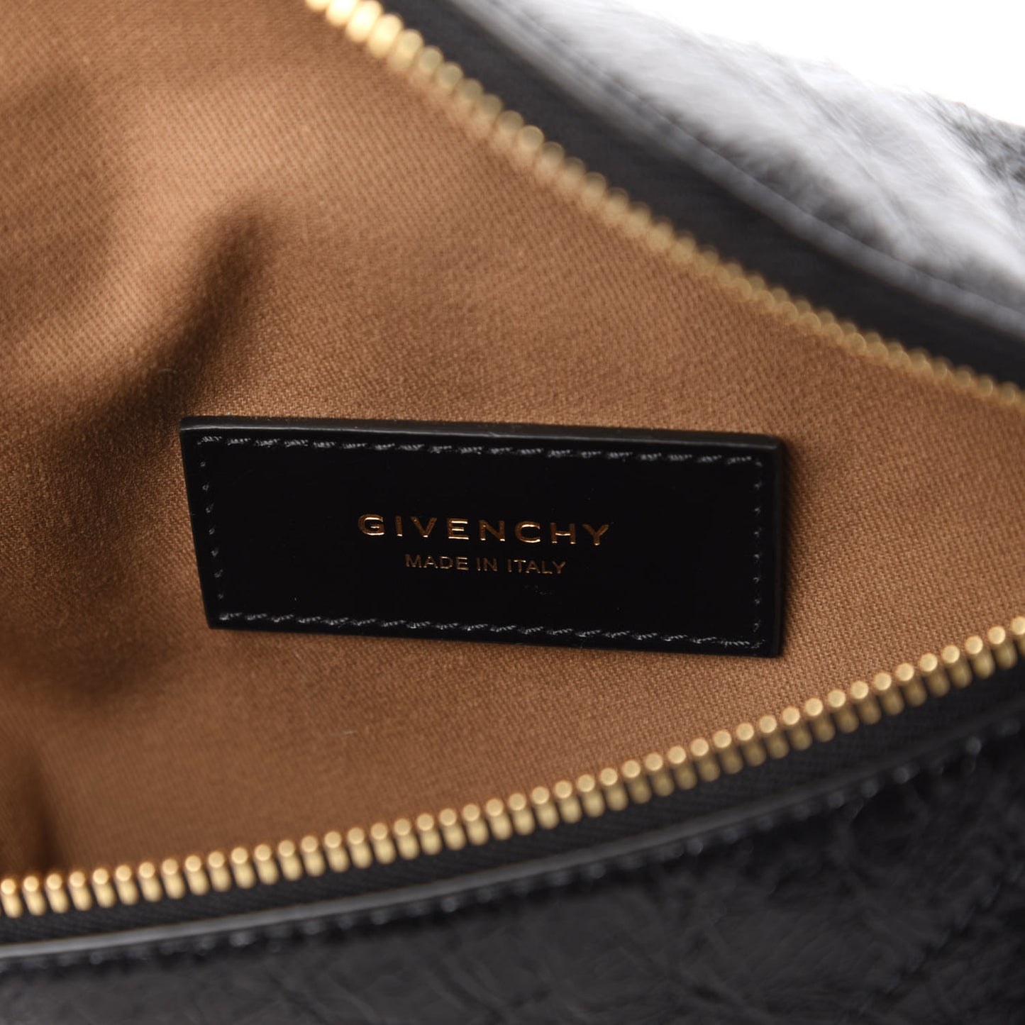 Crackle Calfskin ID Belt Bag Black