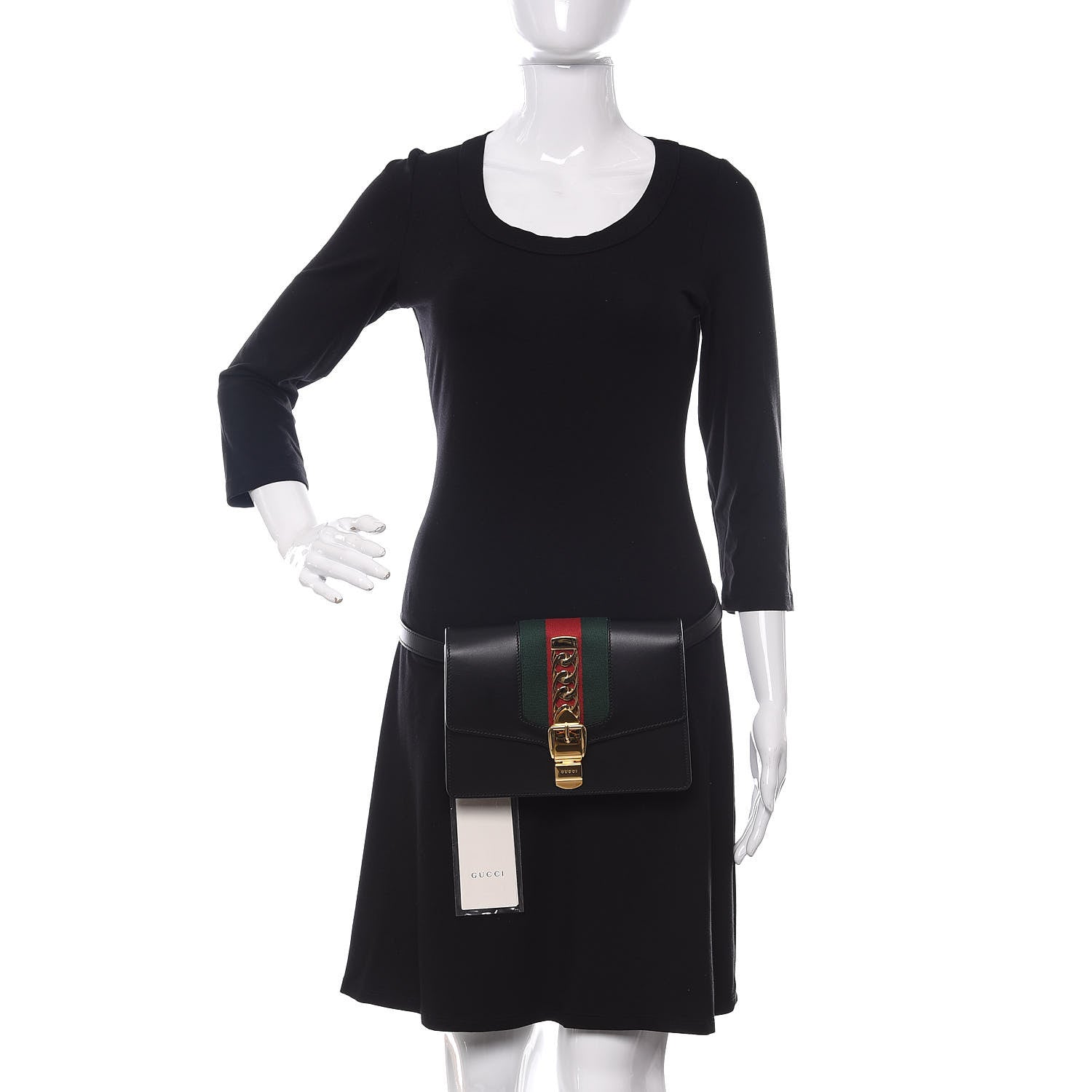 Gucci Calfskin Sylvie Belt Bag Black 2 of 10