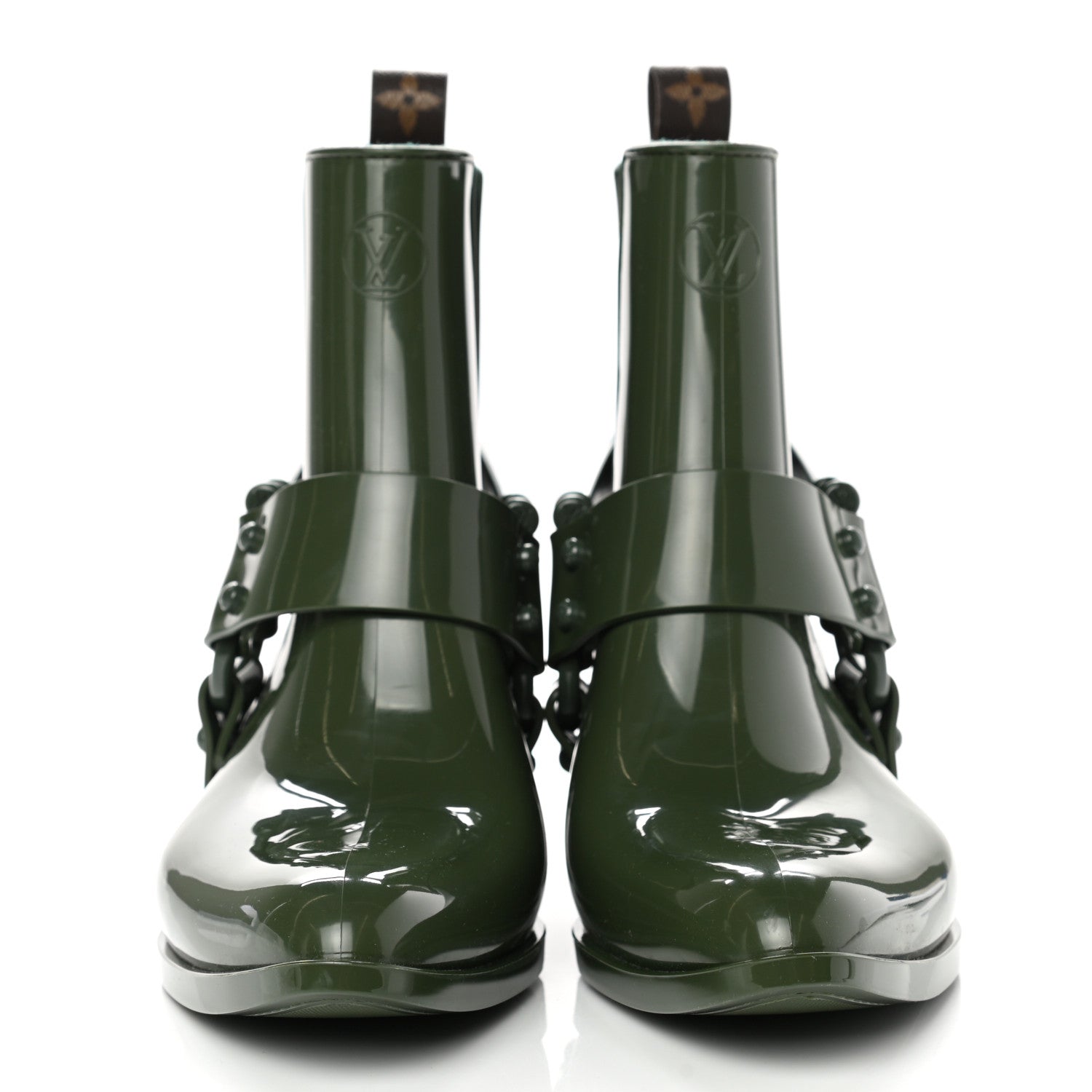 Louis Vuitton Rubber Monogram Rhapsody Ankle Boots 38 Kaki 2 of 8