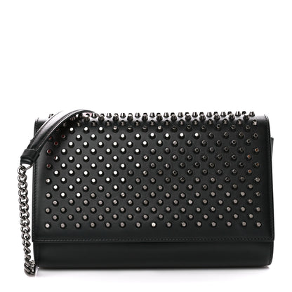 Christian Louboutin Calfskin Patent Spikes Paloma Clutch Black 1 of 11
