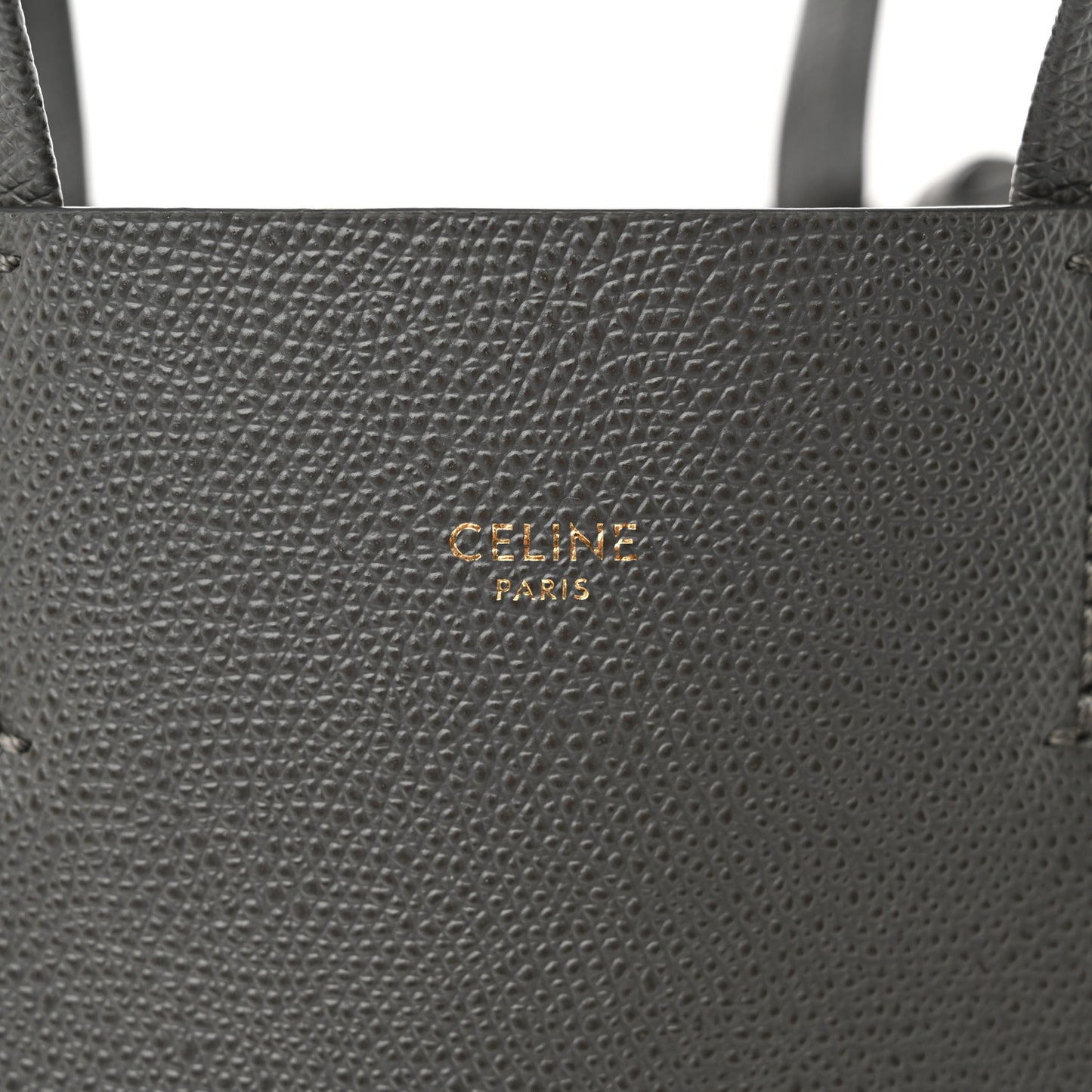 Grained Calfskin Small Vertical Cabas Grey