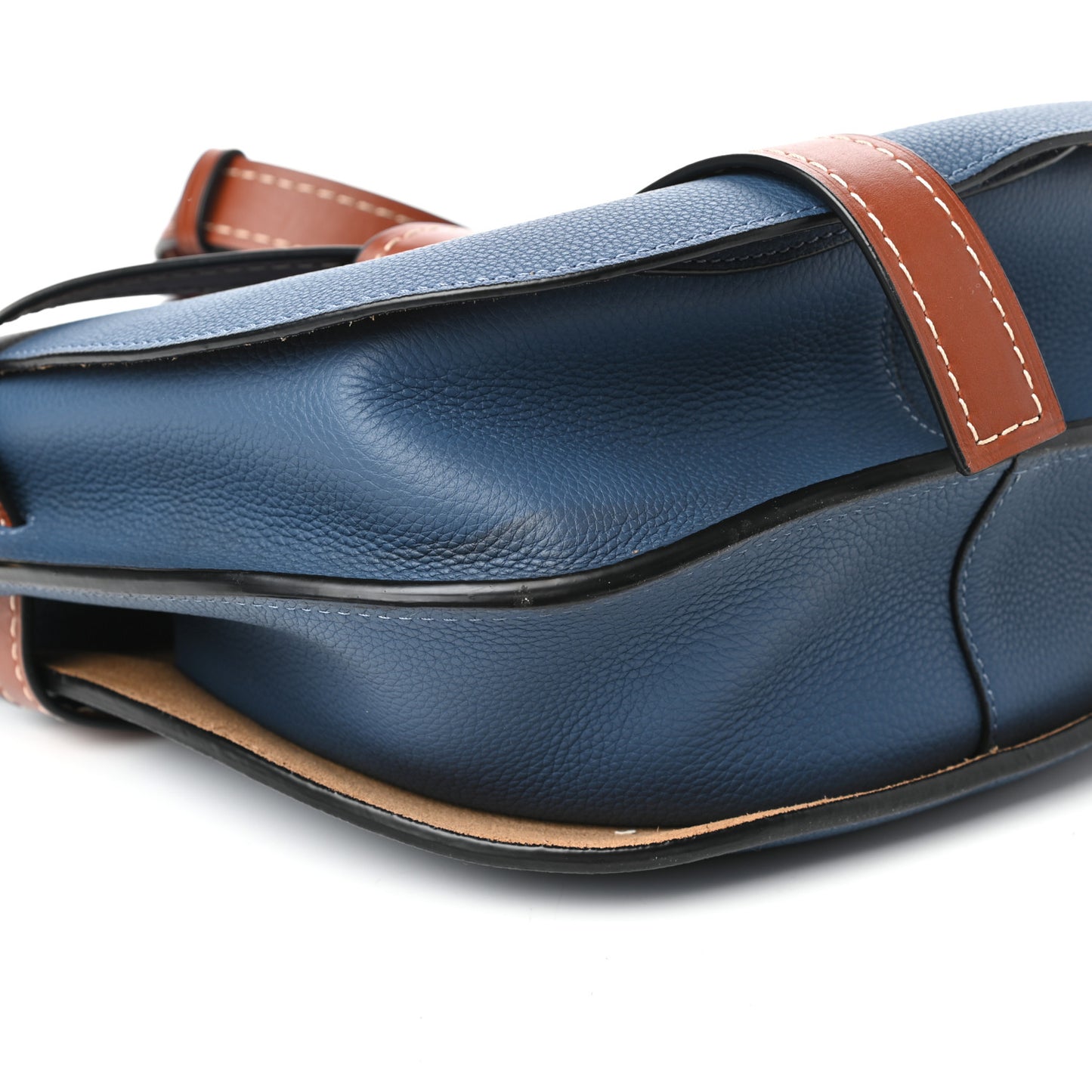 Grained Calfskin Small Gate Crossbody Bag Varsity Pecan