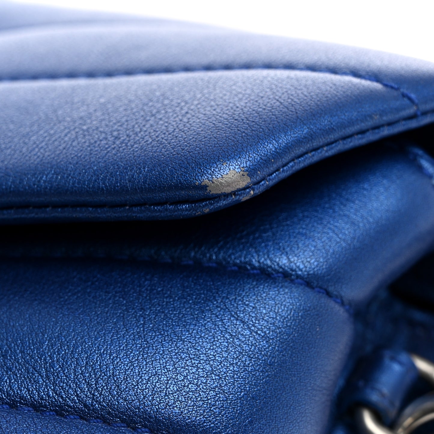 Metallic Calfskin Y Quilted Monogram Toy Loulou Crossbody Bag Blue Royal