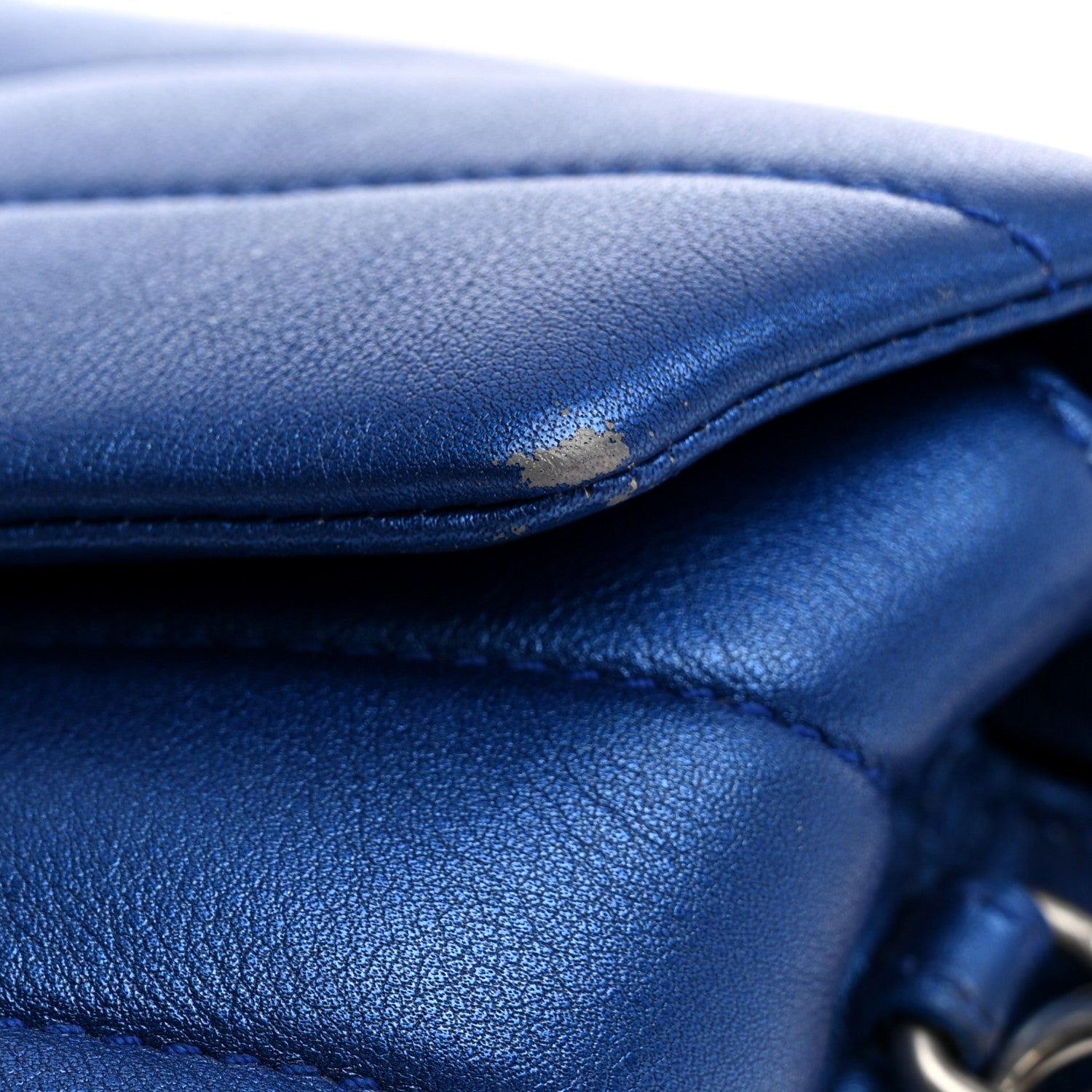 Saint Laurent Metallic Calfskin Y Quilted Monogram Toy Loulou Crossbody Bag Blue Royal 15 of 19