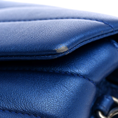Saint Laurent Metallic Calfskin Y Quilted Monogram Toy Loulou Crossbody Bag Blue Royal 15 of 19