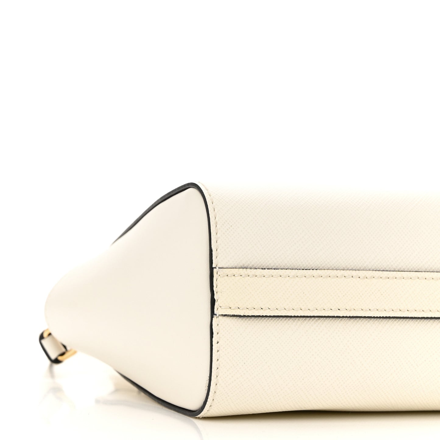 Saffiano Soft Calfskin Mini Zippered Tote Bianco