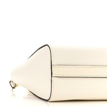 Prada Saffiano Soft Calfskin Mini Zippered Tote Bianco 7 of 9
