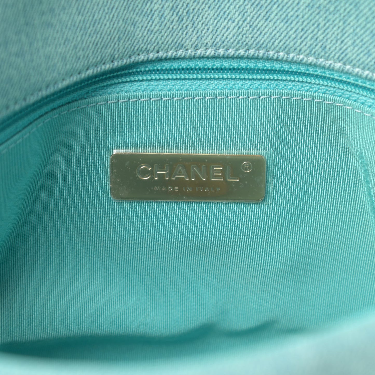 Denim Quilted Medium Chanel 19 Flap Neon Blue