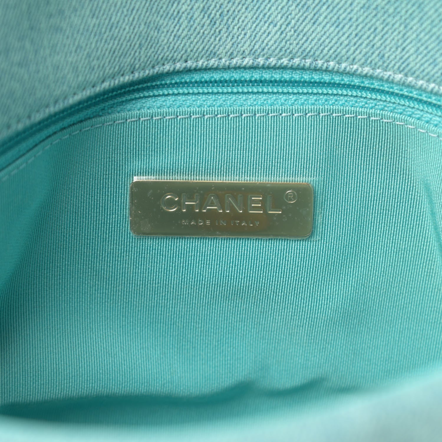 Chanel Denim Quilted Medium Chanel 19 Flap Neon Blue 6 of 11