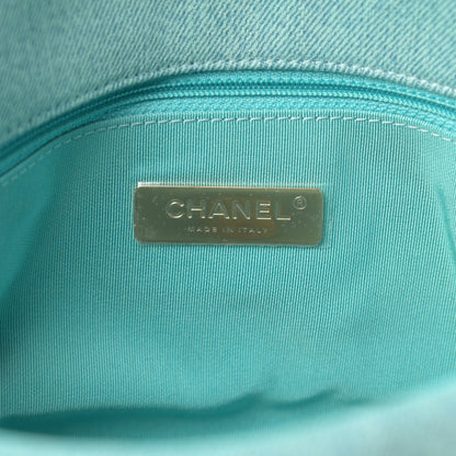 Chanel Denim Quilted Medium Chanel 19 Flap Neon Blue 6 of 11