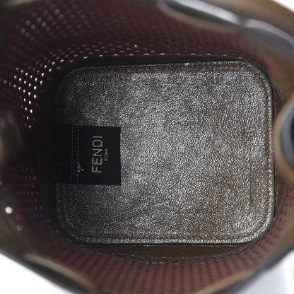 Fendi Vitello Liberty Glossy Lambskin F is Fendi Perforated Mini Mon Tresor Bucket Bag White Ice Rust Maya 7 of 9
