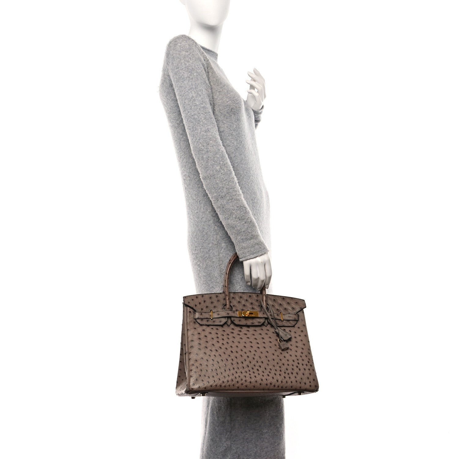 Hermes Ostrich Birkin 35 Gris Tourterelle 2 of 23