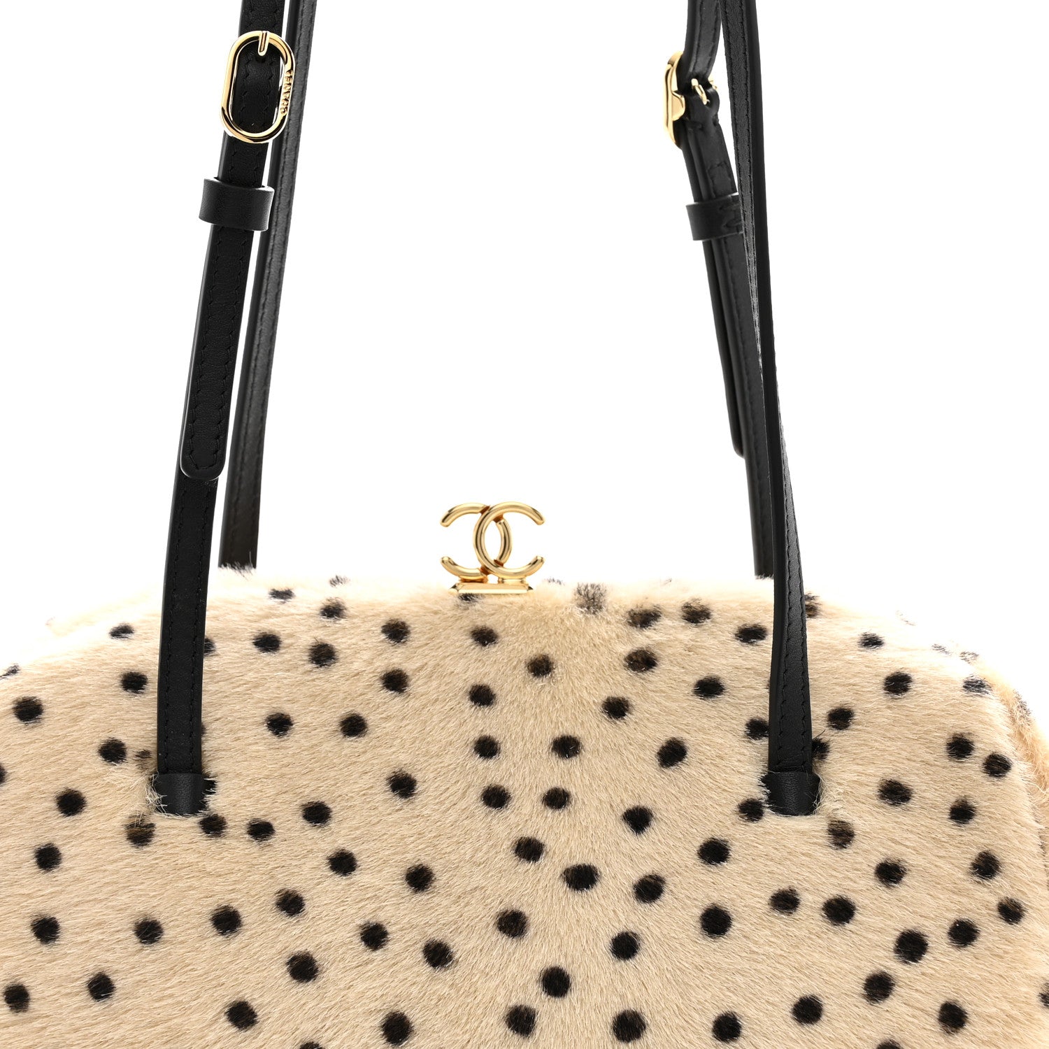 Chanel Pony Hair Cheetah Printed Creative Fabrics CC Clutch With Strap Light Beige Black 8 of 11