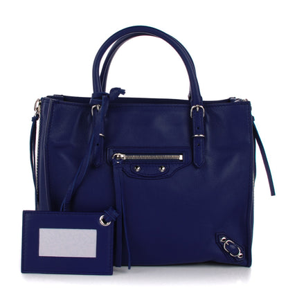 Balenciaga Calfskin Papier Mini A4 Zip Around Tote Bleu Mineral 1 of 8
