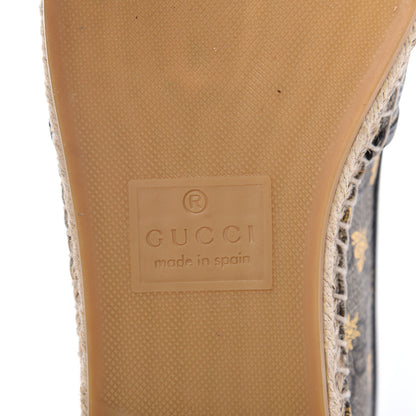 Gucci GG Supreme Monogram Bees Espadrille Flats 38 Beige Ebony Oro Black 9 of 11