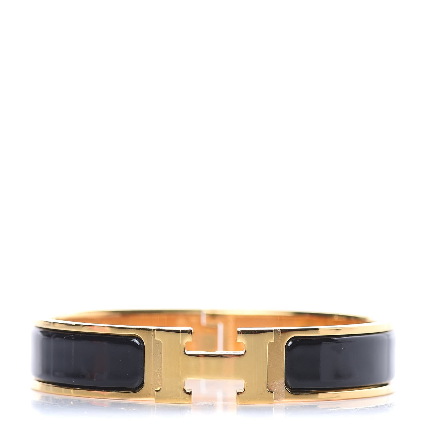 Hermes Enamel Narrow Clic Clac H Bracelet PM Black 1 of 5