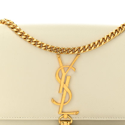 Saint Laurent Grain De Poudre Small Classic Monogram Kate Tassel Satchel Blanc Vintage 7 of 10