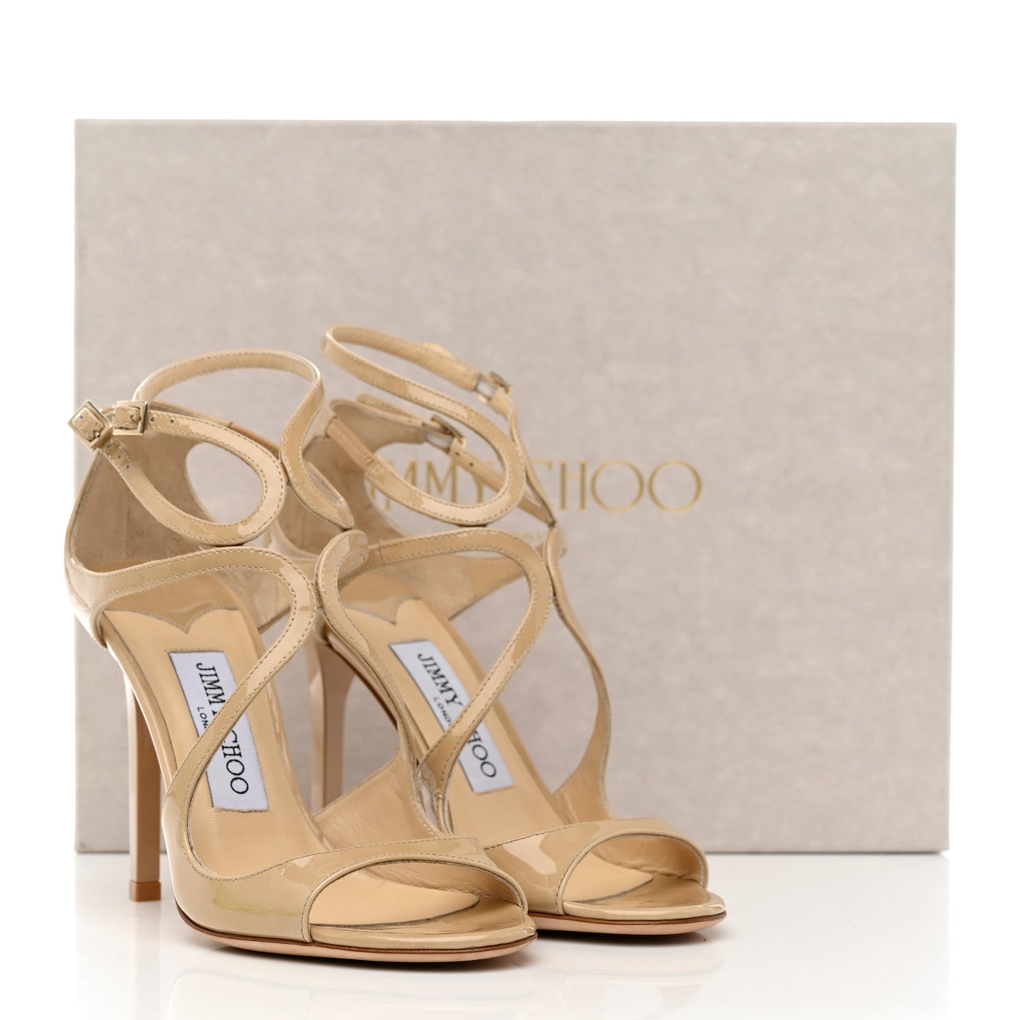 Patent Calfskin Lang Sandals 35 Nude