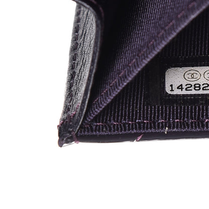 Chanel Patent Quilted Card Holder Purple 8 of 9