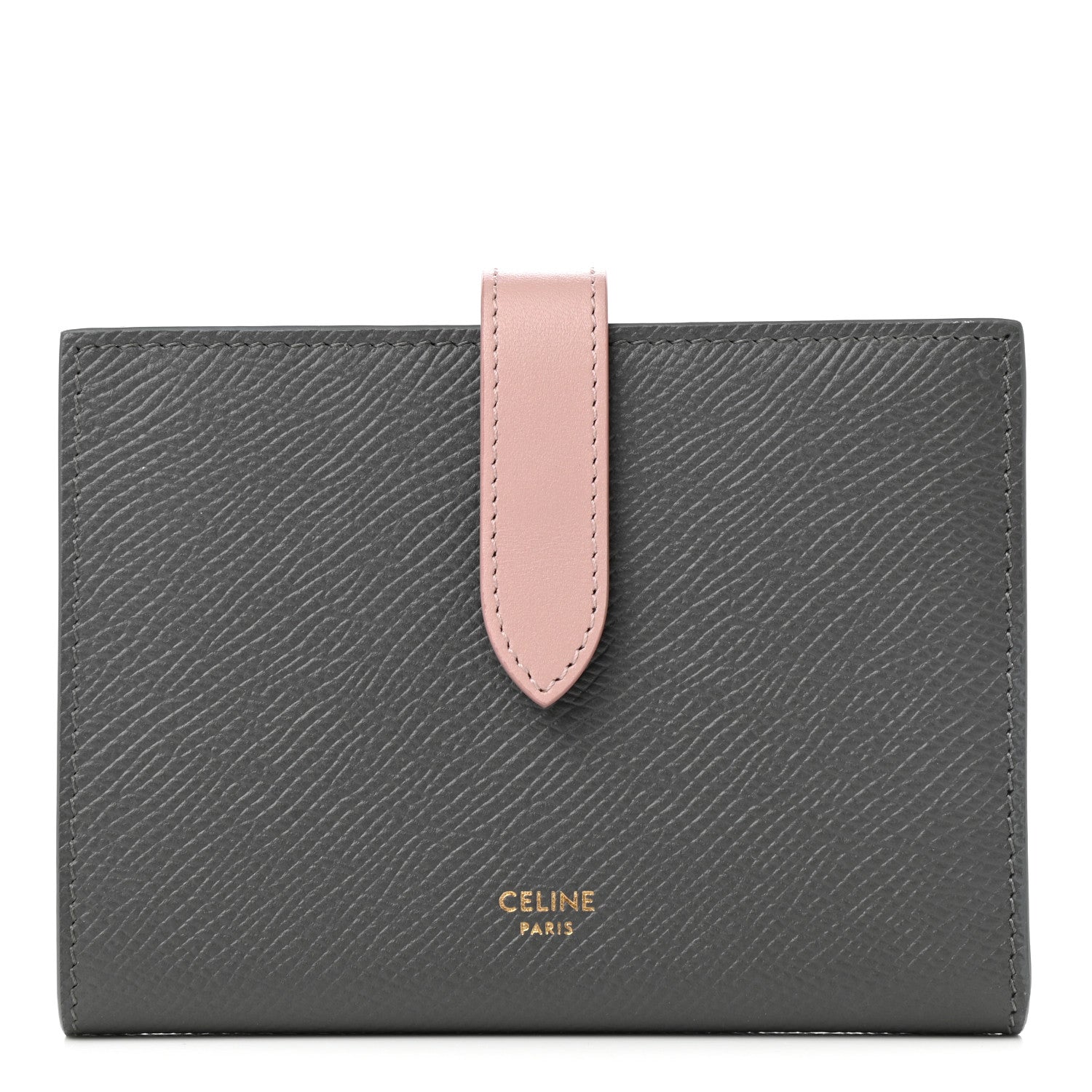Celine Grained Calfskin Medium Multifunction Strap Wallet Grey Vintage Pink 1 of 8