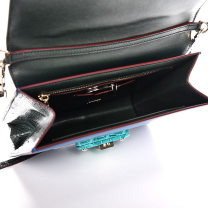 Dolce & Gabbana Python Calfskin Lucia Satchel Blue 5 of 8