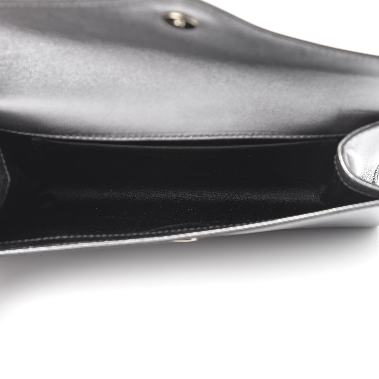 Saint Laurent Metallic Calfskin Y-Mail Clutch Silver 5 of 10