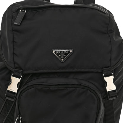 Prada Re-Nylon Saffiano Logo Double Buckle Backpack Black 7 of 12