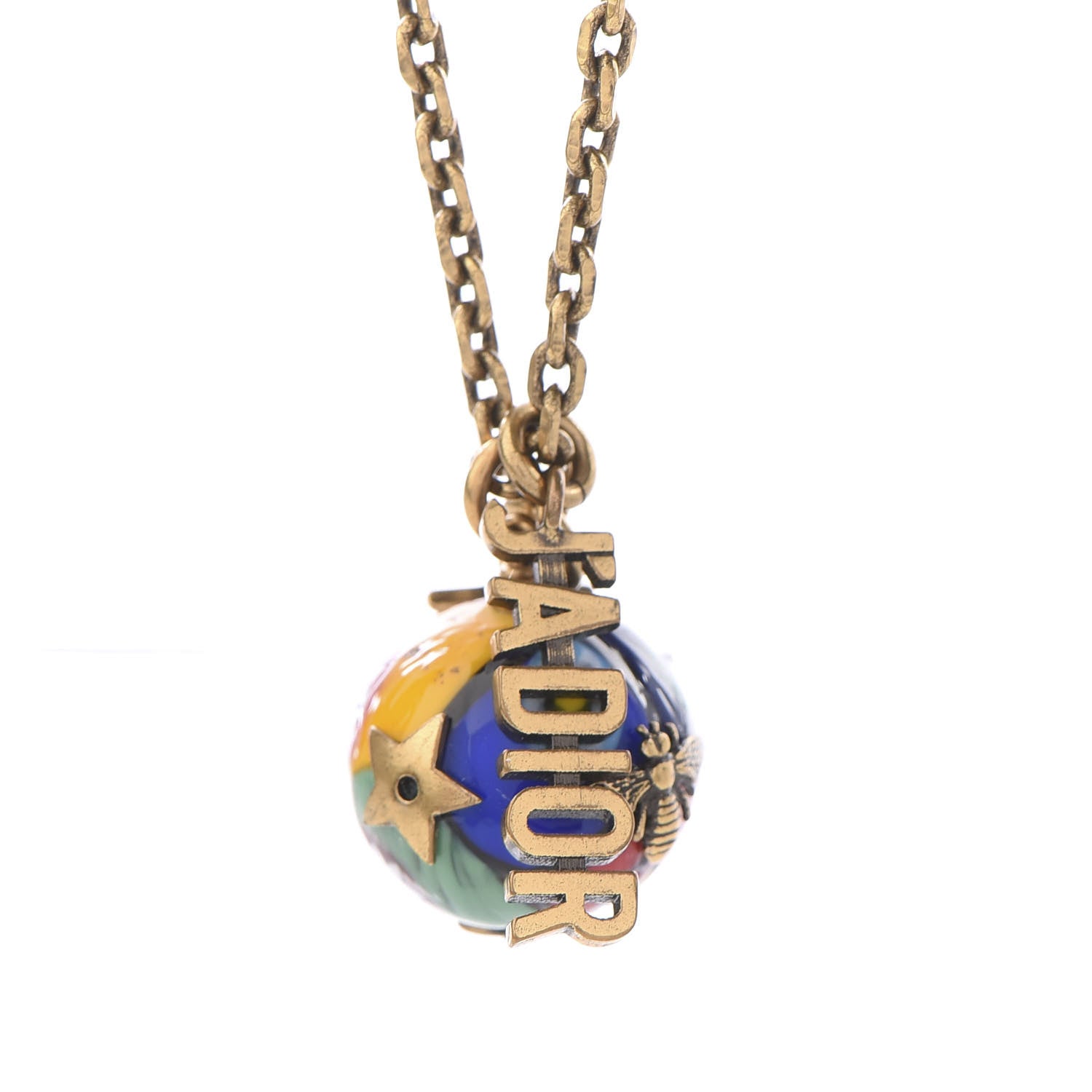 Christian Dior Metal J'adior D-Murrine Necklace Aged Gold Multicolor 2 of 5