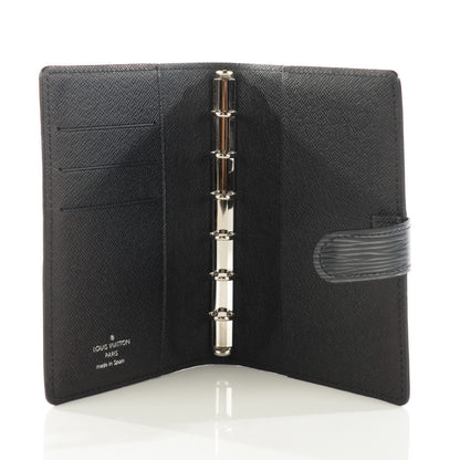 Louis Vuitton Epi Small Ring Agenda Cover Black 5 of 7