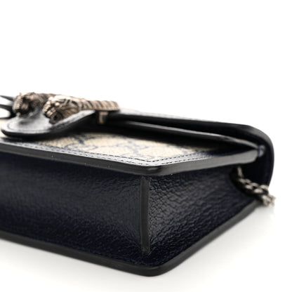 Gucci GG Supreme Monogram Textured Dollar Calfskin Super Mini Dionysus Shoulder Bag Beige Blue 9 of 10