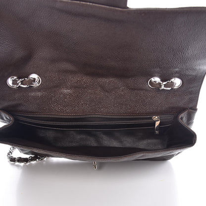 Chanel Caviar Quilted Jumbo Single Flap Dark Brown 7 of 10