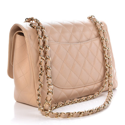 Chanel Caviar Quilted Jumbo Double Flap Beige Clair 3 of 10