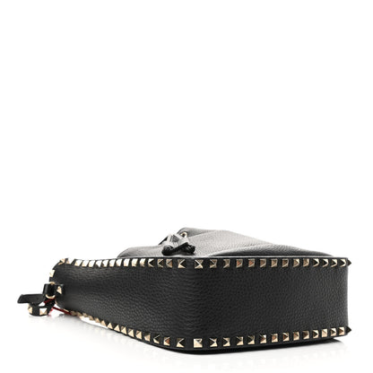Valentino Garavani Grained Calfskin Rockstud Bucket Bag Black 4 of 9