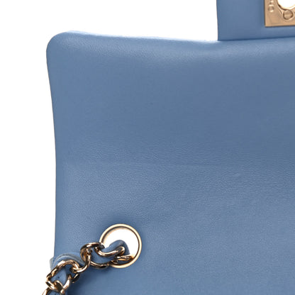 Chanel Lambskin Quilted Mini Rectangular Flap Light Blue 12 of 13