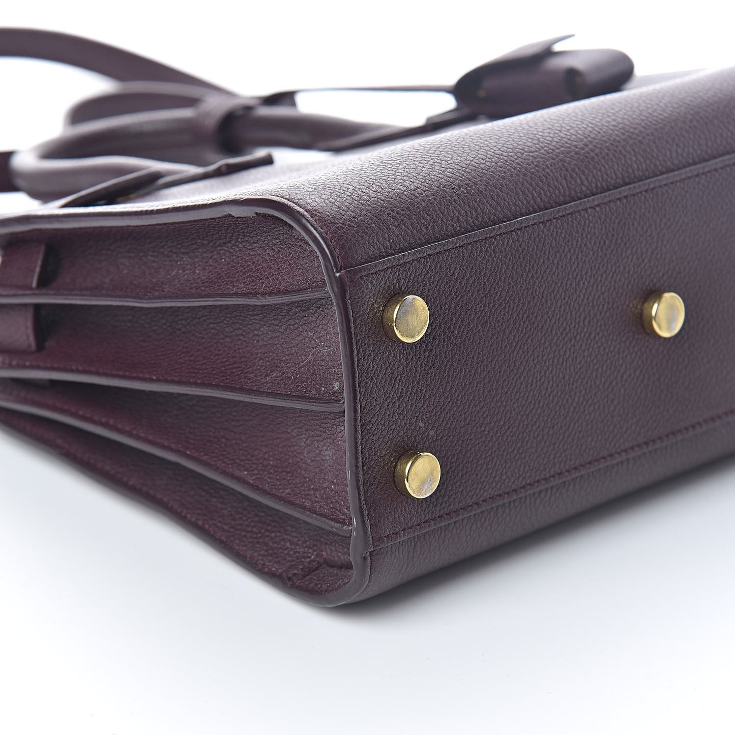 Grained Calfskin Nano Sac De Jour Amaranto