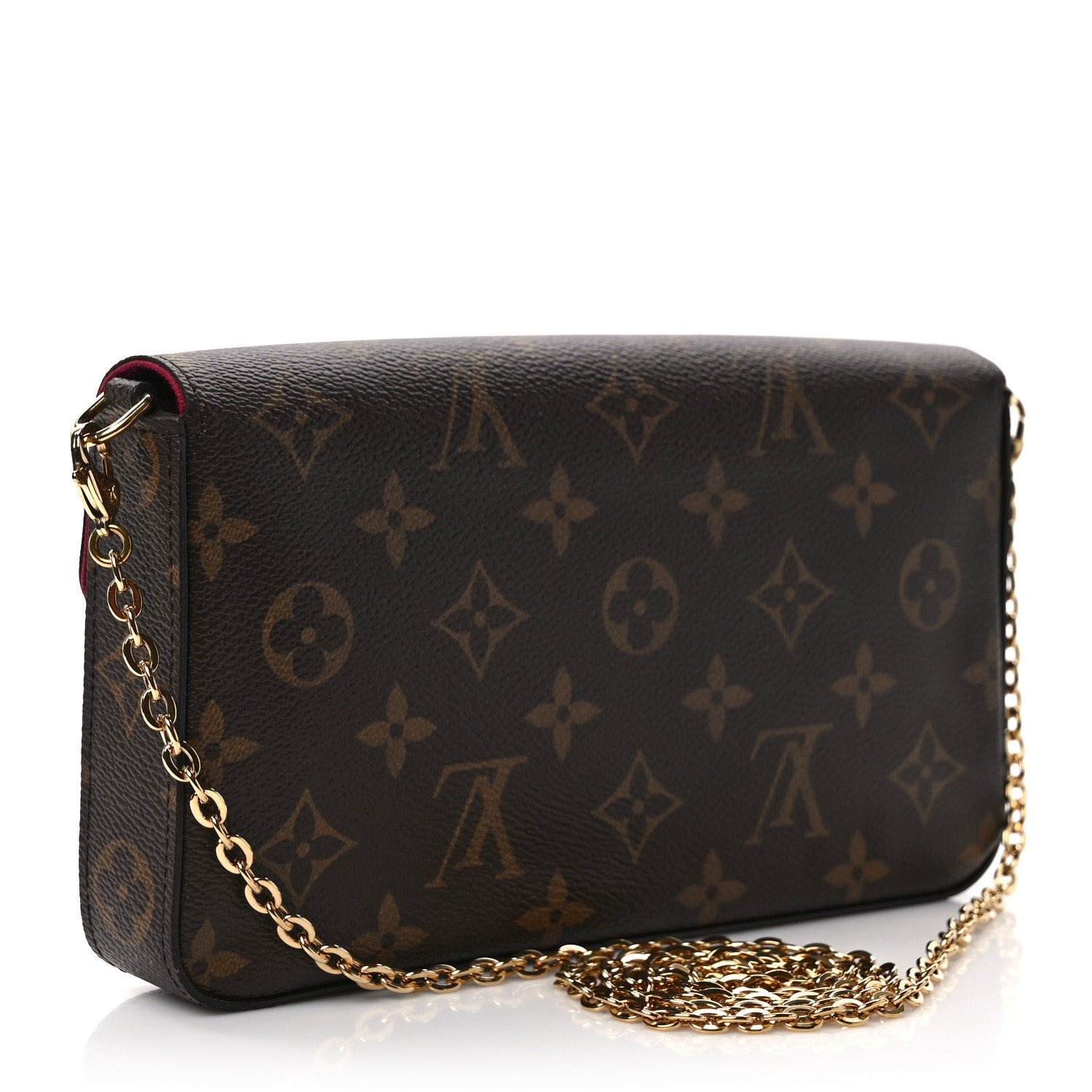 Louis Vuitton Monogram Pochette Felicie Chain Wallet Fuchsia 4 of 15