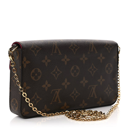 Louis Vuitton Monogram Pochette Felicie Chain Wallet Fuchsia 4 of 15