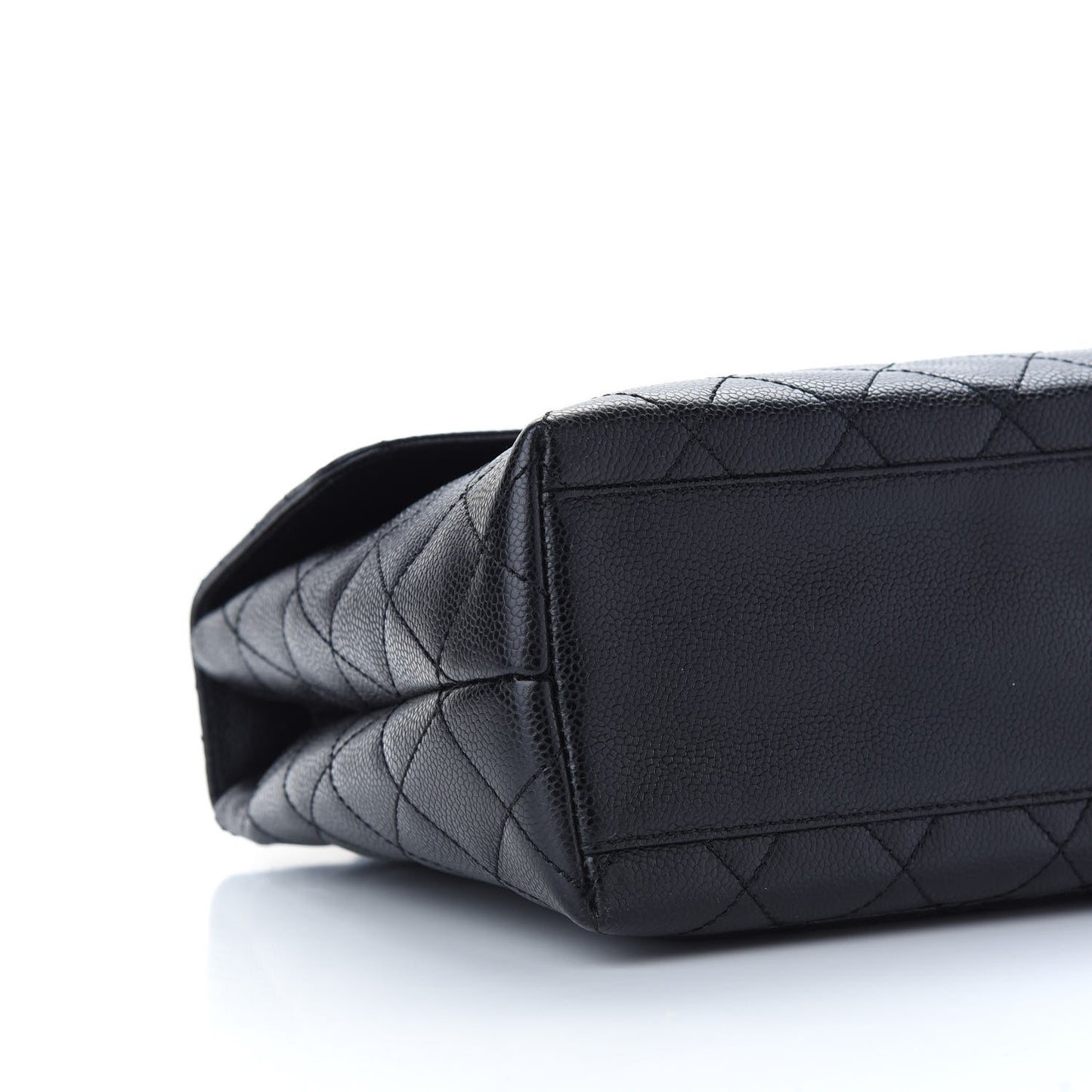 Caviar Quilted Jumbo Kelly Flap Black