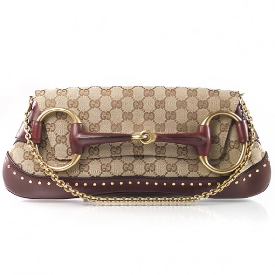 Monogram GG Studded Large Horsebit Clutch