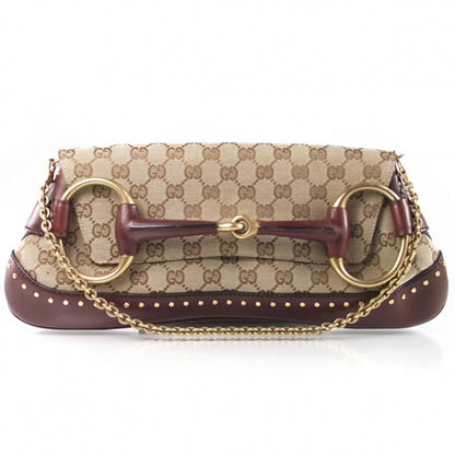 Gucci Monogram GG Studded Large Horsebit Clutch 1 of 10