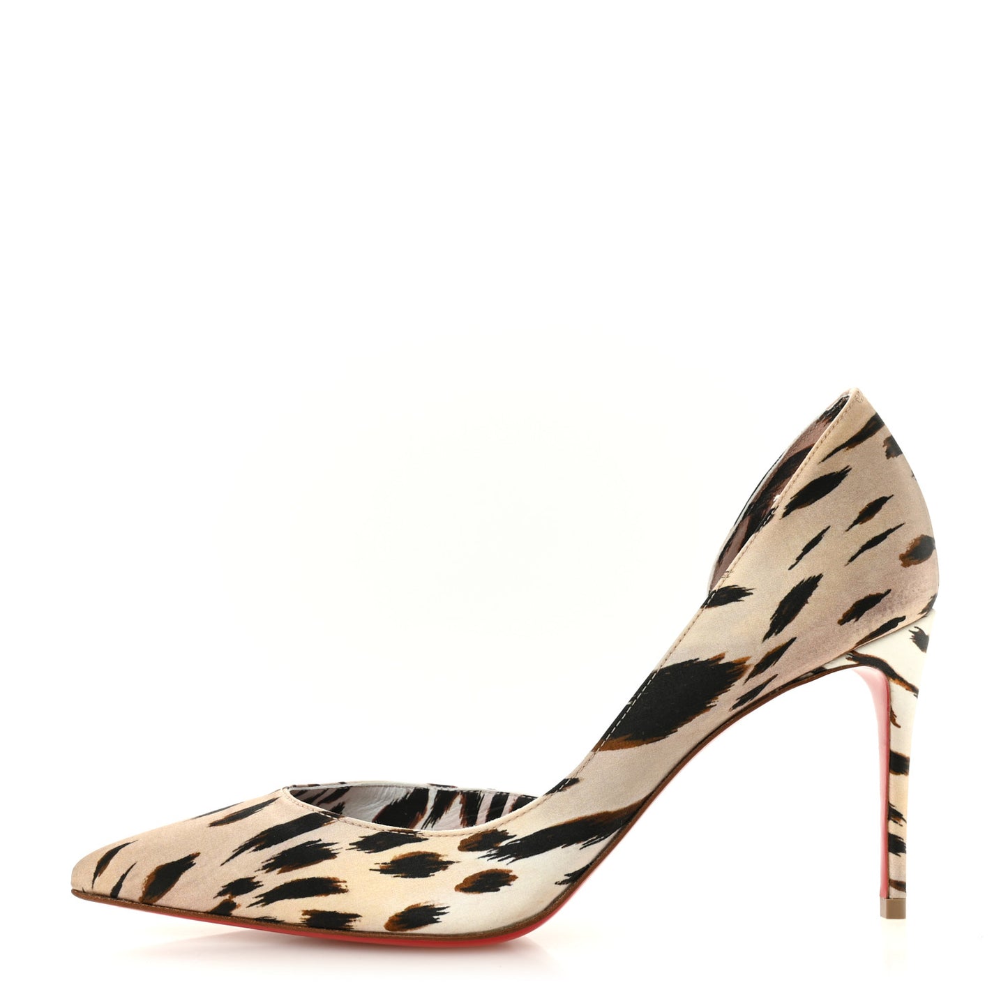 Crepe Satin Leopard Print Gigi Iriza 85 Pumps 37.5 Vintage Rose