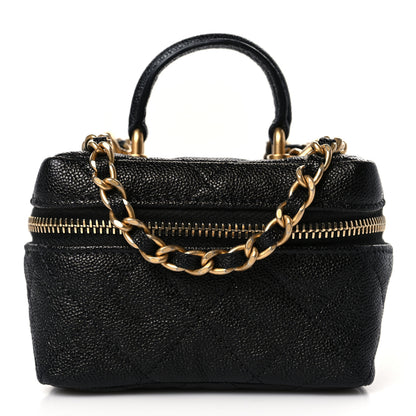 Chanel Caviar Quilted Mini Top Handle Vanity With Chain Black 1 of 10