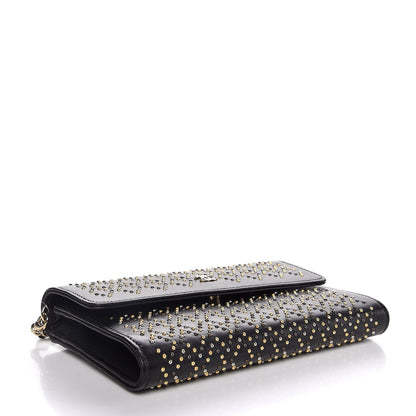 Chanel Lambskin Studded Wallet on Removable Chain Black 4 of 10