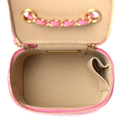 Chanel Lambskin Quilted Pearl Crush Mini Vanity Case With Chain Pink 5 of 10