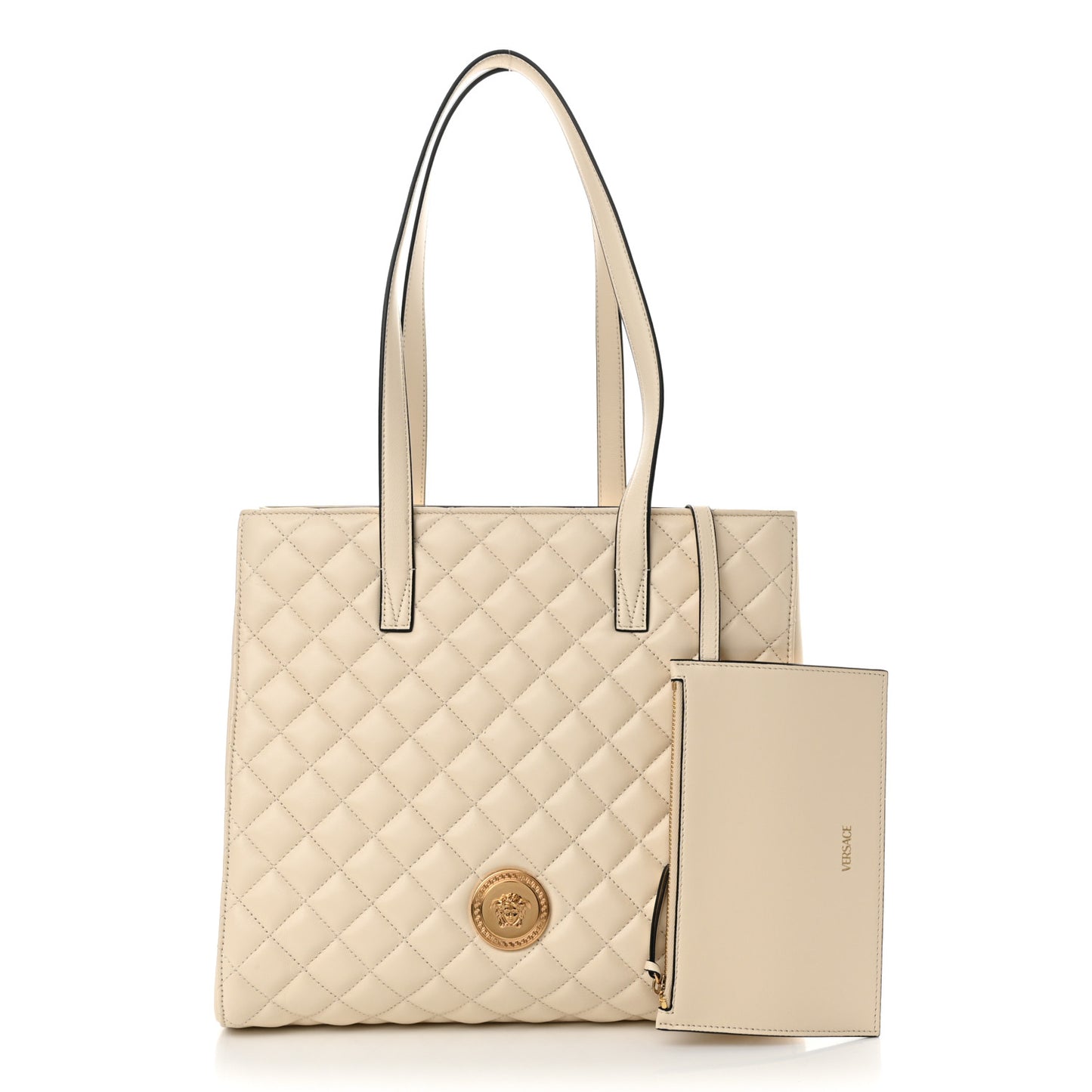 Nappa Quilted Medusa Tote Ecru