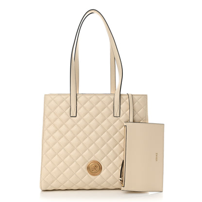 Versace Nappa Quilted Medusa Tote Ecru 3 of 12