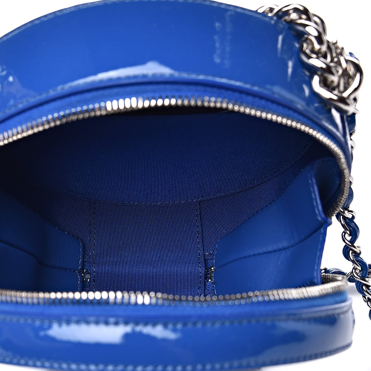 Chanel Patent Round As Earth Evening Bag Blue 5 of 10